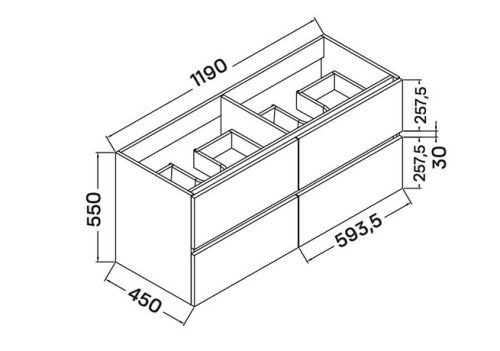 Alsó szekrény, Wellis WB00273 Elois Grey 120 szekrény