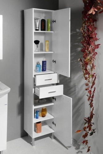 Álló szekrény, Aqualine Zoja /Keramia Fresh fiókkal fehér bal 51220