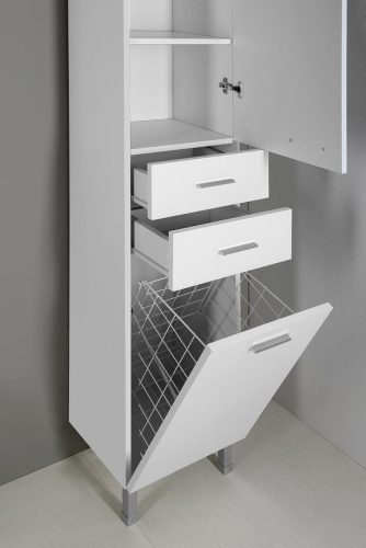 Álló szekrény, AQUALINE ZOJA szennyeskosárral 35x184x29 bal 51230