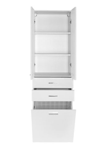 Álló szekrény, Aqualine Zoja /Keramia Fresh szennyeskosárral fehér 51293