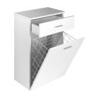 Álló szekrény, AQUALINE ZOJA szennyeskosárral 50x78x29 fehér 51310