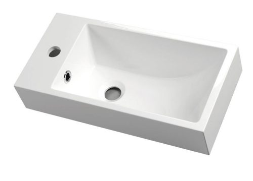 Mosdó, ARIANA öntöttmárvány mosdó, 50 x 10 x 25 cm, balos: SM012 Sapho