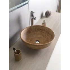   Mosdó, PRIORI kerámiamosdó, átmérő 42cm, barna mintás: PI010 Sapho