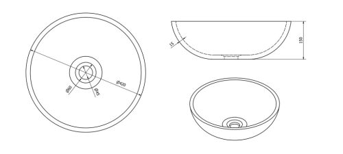 Mosdó, PRIORI kerámiamosdó, átmérő 42cm, menta : PI013 Sapho