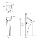 Vizelde, Sapho KERASAN AQUATECH piszoár 21x92,5x30cm szerelőcsomag 373001