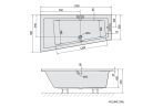 Kád, Sapho POLYSAN ANDRA L asszimetrikus kád 170x90x45 bal fehér 81111