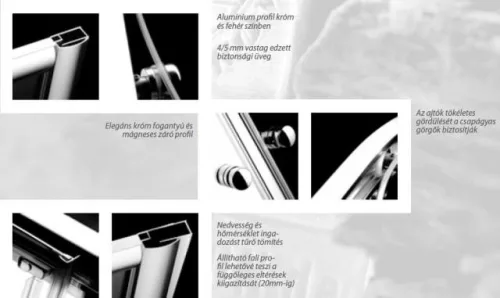 Zuhanykabin, Radaway Torrenta KDJ 90x90 balos átlátszó üveggel