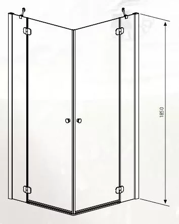 Zuhanykabin, Radaway Torrenta KDD 90x90 átlátszó üveggel