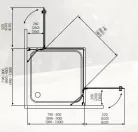 Zuhanykabin, Radaway Torrenta KDD 90x90 átlátszó üveggel