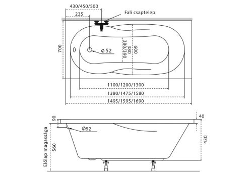 Kád, M-Acryl Nora 160x70