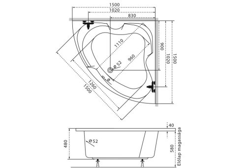Kád, M-Acryl Melody 150x150