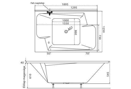Kád, M-Acryl Grande 190x125