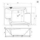 Hidromasszázs kád, M-Acryl Grande  190x125 Wellness 22 fúvókás elektronikus