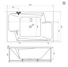 Hidromasszázs kád, M-Acryl Grande  190x125 Wellness Premium elektronikus vezérléssel