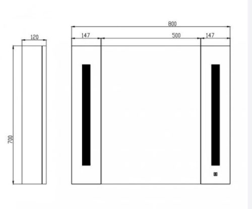 Fürdőszobaszekrény, Wellis Canaria led világítással tükrös WB00324