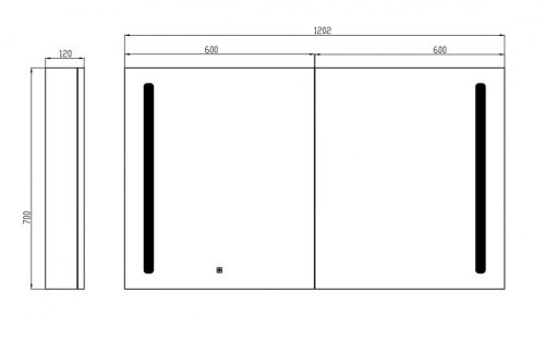 Fürdőszobaszekrény, Wellis Tenerife led világítással tükrös WB00325