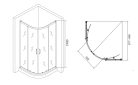 Zuhanykabin, Sapho GELCO SIGMA íves 90x90cm transzparent dupla toló AG4290