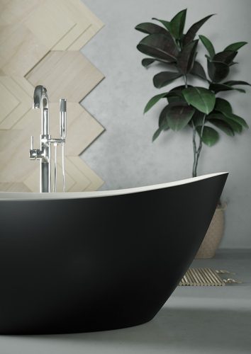 Kád, Wellis Arezzo Black 180x87x66 WK00121