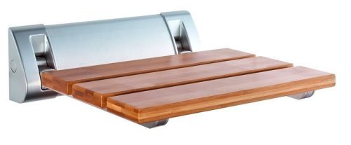Ülőke, AQUALINE Zuhanyülőke 32x23 cm, terhelhetőség 160 kg bambusz: AE236