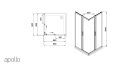 Zuhanykabin, Wellis Apollo 90x90x190 szögletes WC00474