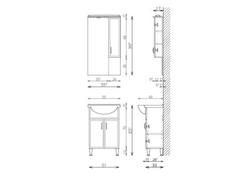 Komplett bútor, Tboss Classic 55 balos felsőszekrénnyel