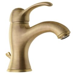   Mosdó csaptelep, KIRKÉ mosdócsaptelep, lefolyóval, bronz : KI02B Sapho