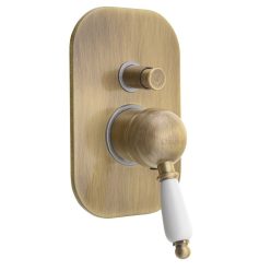   Falba süllyesztett csaptelep, Sapho KIRKÉ csaptelep 2 irányú fehér kar bronz KI42BB