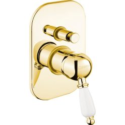   Falba süllyesztett csaptelep, Sapho KIRKÉ csaptelep 2 irányú fehér kar arany KI42BZ