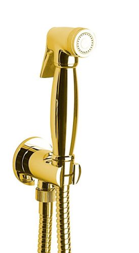 Bidé csaptelep, Sapho REITANO retro zuhany gégecsővel tartóval arany 9105
