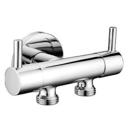   Sarokszelep, Sapho osztott sarokszelep WC-hez és bidéhez, króm 1209-04-B