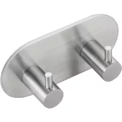 Fogas, Öntapadó duplafogas, inox : 32202 Sapho