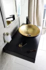 Mosdó, MURANO BLACK-GOLD üvegmosdó 40x14cm, arany/fekete: AL5318-77 Sapho