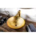 Mosdó, MURANO BLACK-GOLD üvegmosdó 40x14cm, arany/fekete: AL5318-77 Sapho