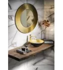 Mosdó, MURANO BLACK-GOLD üvegmosdó 40x14cm, arany/fekete: AL5318-77 Sapho