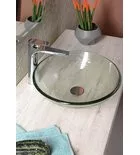Mosdó, BEAUTY RIPPLE üveg mosdó, átmérőr 42 cm : 2501-18 Sapho