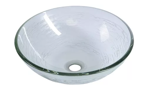 Mosdó, BEAUTY RIPPLE üveg mosdó, átmérőr 42 cm : 2501-18 Sapho