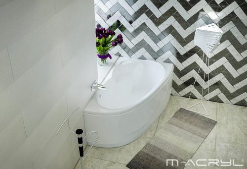 Hidromasszázs kád, M-Acryl Liza  150x95 Wellness Premium 24 fúvókás elektronikus