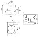 WC, GLANC fali WC, rimless, 37x51, 5 cm : GC321 Sapho