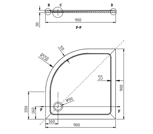 Zuhanykabin, Sapho GELCO SIGMA íves 90x90cm Brick üveg dupla toló AG4295