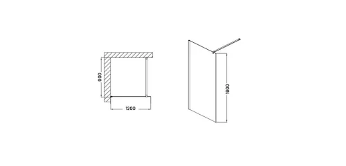 Walk-in, Wellis Astro 120 Corner walk-in zuhanyfal sarok kivitel WC00487