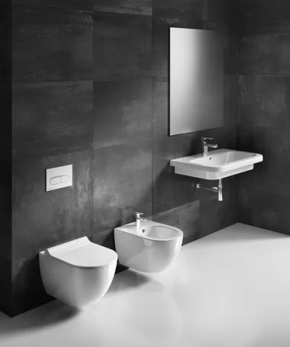 WC, Ravak Uni Chrome RimOff fali fehér X01535