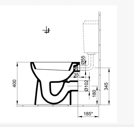 WC, Alföldi Bázis laposöblítésű hátsó kifolyású 4030