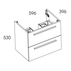   Fürdőszobabútor alsó szekrény, Valore CLEVER 2 FIÓKOS SZEKRÉNY WHITE  60 CM CERAM WHITE