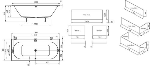 Kád, Ravak City Slim 180x80 C921300000