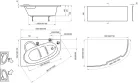 Kád, Ravak Asymmetric 170 jobbos C491000000