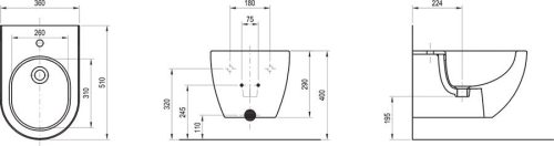 Bidé, Ravak Uni Chrome Bidé X01517