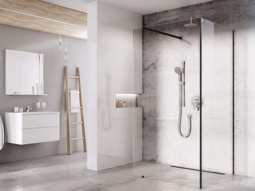 Walk-in, Ravak Walk-In Corner Set 120x90, zuhanykabin fekete+transparent GW1CG730SZ1