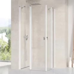   Zuhanykabin, Ravak Chrome Zuhanykabin CRV2-120 (fehér+transparent) 1QVG0100Z1