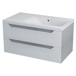   Alsó szekrény, Sapho WAVE II mosdótartó szekrény 90x45x48 cm jobbos ezüst tölgy WA095P