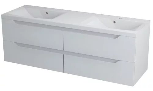 Alsó szekrény, Sapho WAVE II mosdótartó szekrény 150x50x48 cm fehér WA150-3030
